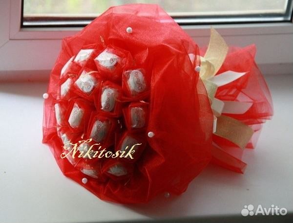 Букет из конфет Ferrero rocher и Raffaello купить на Зозу.ру - фотография № 5