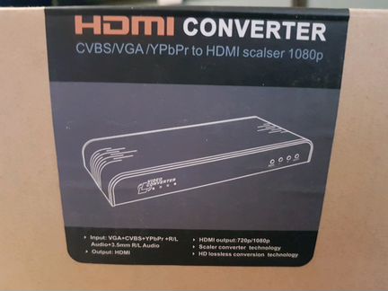 Конвертер AV/VGA/YpbPr+Audio в hdmi lenkeng