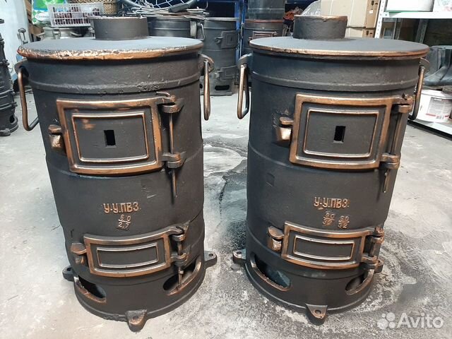 Буржуйка чугунная печь под казан дровяная