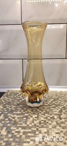 Ваза цветное стекло чехия