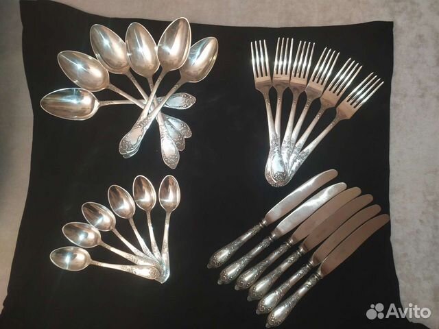 Столовый мельхиоровый набор 24 шт