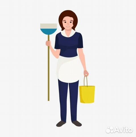 Домохозяйка за уборкой