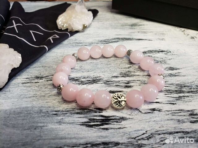 Браслет из натурального розового кварца