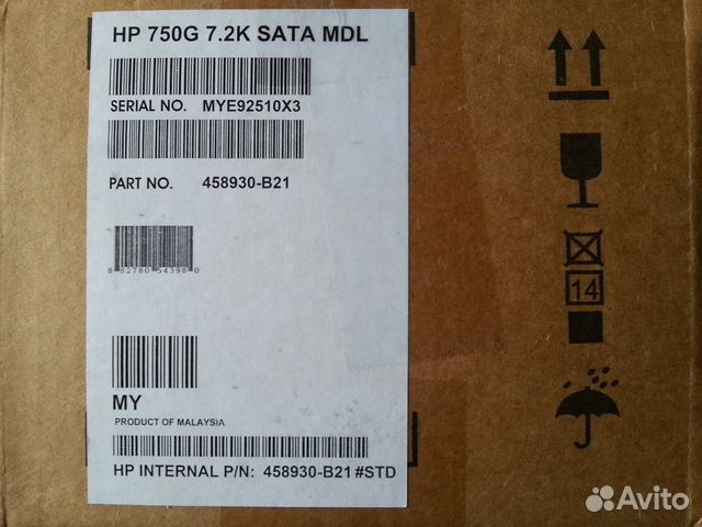 Продам новый HDD 750GB 7.2K SATA MDL PN 458930-B21