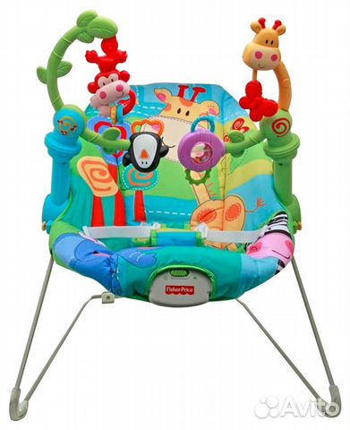 Шезлонг детский Fisher-Price Тропический лес Шезлонг детский Fisher-Price Тропический лес