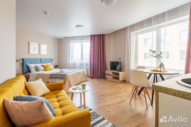 

Квартира-студия, 36 м², 2 кровати