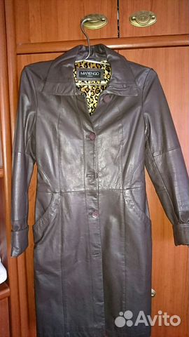 Плащ кожанный