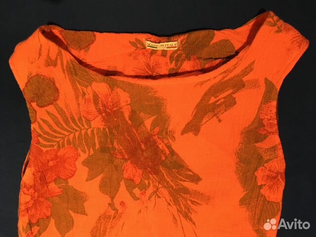 Новое летнее платье, размер S, хлопок/лён