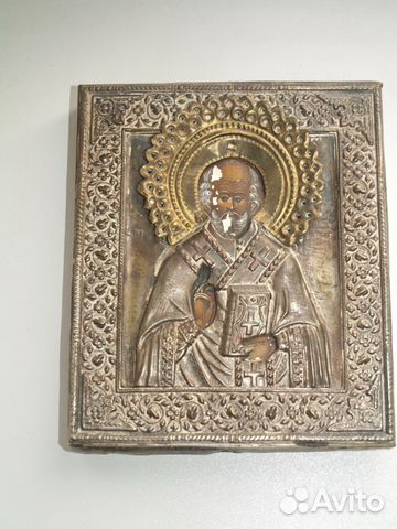 Старинная икона Николай Чудотворец
