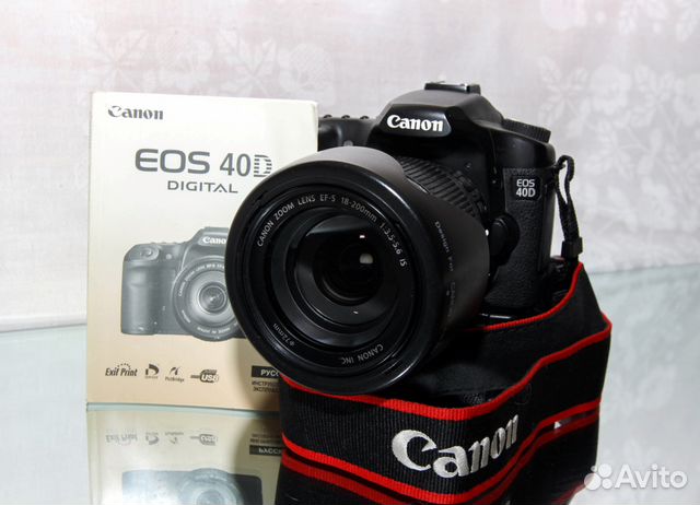 Canon40d +батарейный блок +объектив Canon 18-200mm