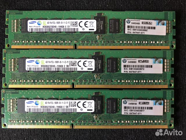 Память samsung 4gb 1Rx4 PC3L - 10600R - 09(сервер)
