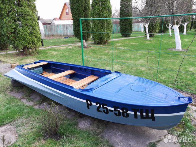 Лодка казанка (южанка) с булями, мотор Нептун-23Э