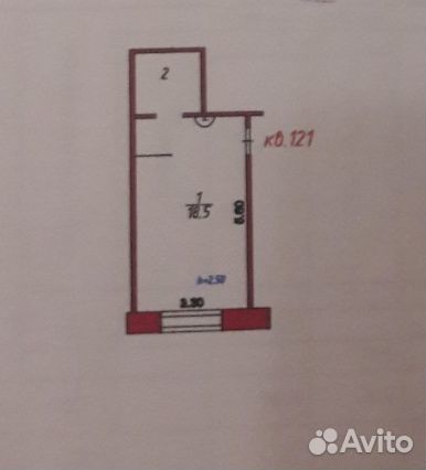 Комната 22.1 м² в 1-к, 4/5 эт. Комната 22.1 м² в 1-к, 4/5 эт.