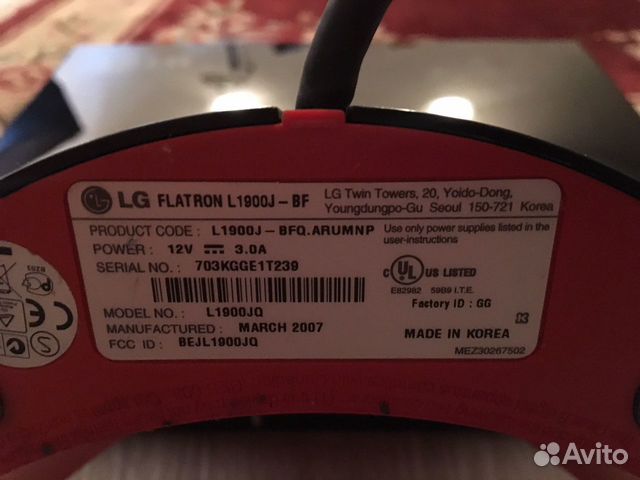 Монитор LG Flatron L 1900J-BF 19 дюймов Монитор LG Flatron L 1900J-BF 19 дюймов