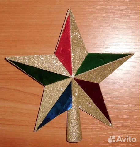 Елочное украшение Звезда для макушки елки 20 см