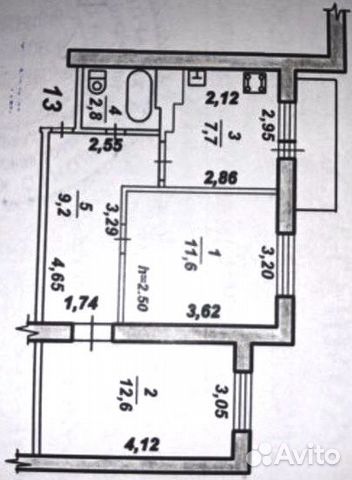 2-к квартира, 44 м², 3/5 эт. 2-к квартира, 44 м², 3/5 эт.