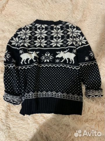 Свитер винтажный fair isle с оленями новогодний Свитер винтажный fair isle с оленями новогодний