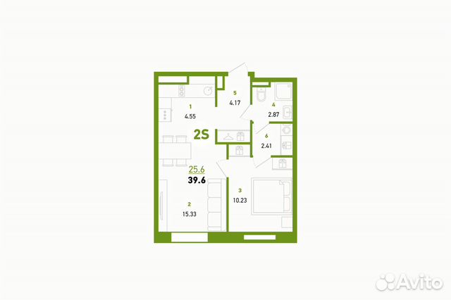 2-к квартира, 39.6 м², 7/26 эт.