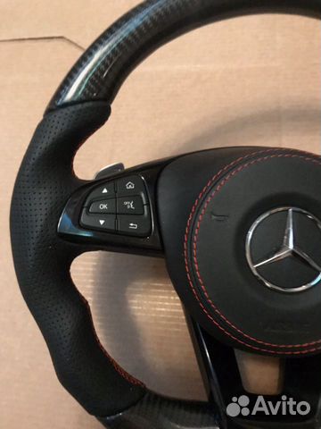 Карбоновый руль с подушкой для Mercedes Benz Карбоновый руль с подушкой для Mercedes Benz