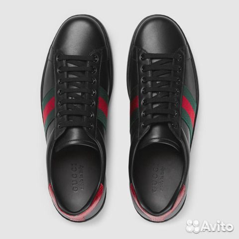 Черные кеды Gucci Ace из кожи Черные кеды Gucci Ace из кожи
