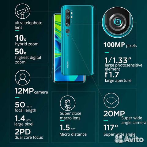Новый Смартфон Xiaomi Mi Note 10 Pro 256GB Aurora Новый Смартфон Xiaomi Mi Note 10 Pro 256GB Aurora