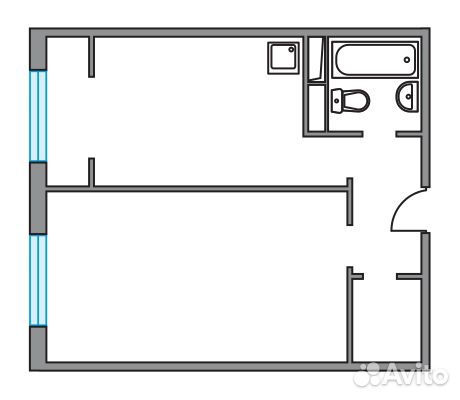 1-к квартира, 41.1 м², 2/8 эт.