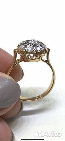 Золотое советское кольцо 583 с бриллиантами 0,51 к Золотое советское кольцо 583 с бриллиантами 0,51 к