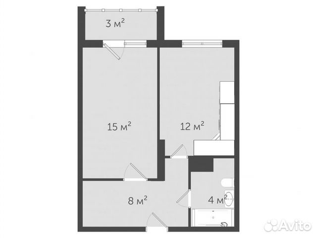 1-к квартира, 40.6 м², 19/24 эт. 1-к квартира, 40.6 м², 19/24 эт.