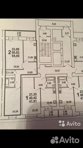 2-к квартира, 65 м², 2/12 эт.