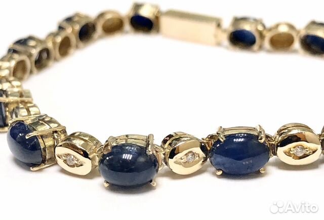 Золотой браслет 585 пробы с бриллиантами и сапфира Золотой браслет 585 пробы с бриллиантами и сапфира