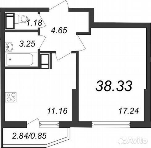 1-к квартира, 40.3 м², 15/19 эт. 1-к квартира, 40.3 м², 15/19 эт.