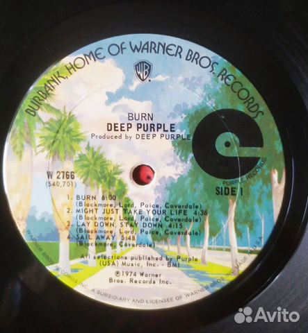 Deep Purple Burn 1974 USA Warner Vg/Ex
