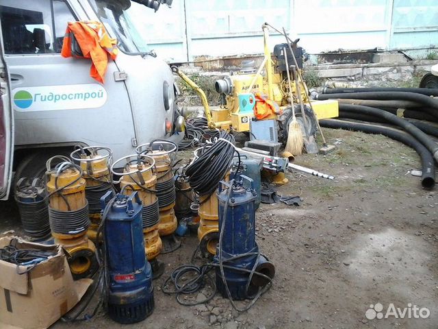 Аренда насосов и мотопомп. Откачка, водопонижение