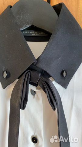 Alexander Maсqueen белая рубашка с контрастным вор Alexander Maсqueen белая рубашка с контрастным вор