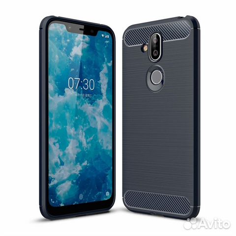 Чехол Carbon для Nokia 8.1 (темно-синий) Чехол Carbon для Nokia 8.1 (темно-синий)