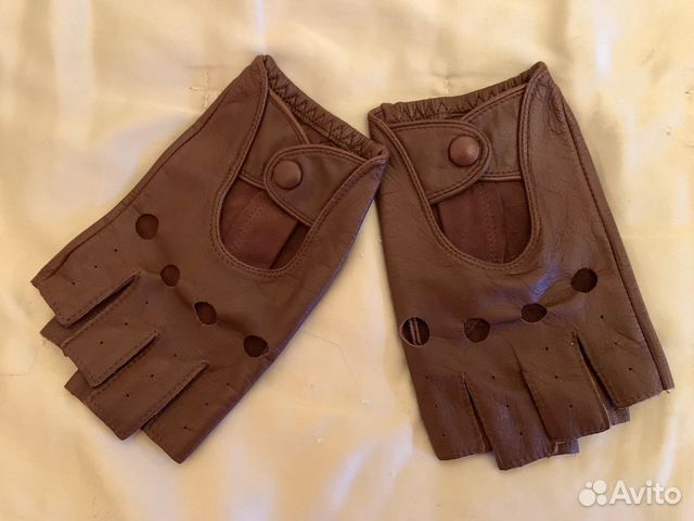 Митенки кожаные коричневые Митенки кожаные коричневые