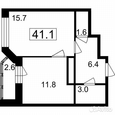 1-к квартира, 38.5 м², 6/7 эт.
