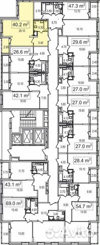 1-к квартира, 40.2 м², 18/25 эт. 1-к квартира, 40.2 м², 18/25 эт.