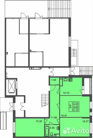 3-к квартира, 80.3 м², 1/8 эт.