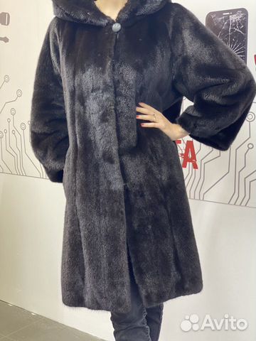 Шуба норковая с капюшоном