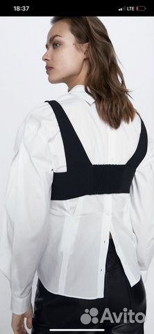 Zara Укороченный топ на бретелях Zara Укороченный топ на бретелях