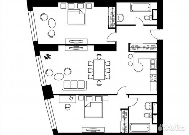 2-к квартира, 107.5 м², 48/56 эт. 2-к квартира, 107.5 м², 48/56 эт.