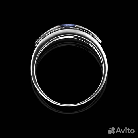 Кольцо из б.з. с сапфиром 0,45ct и брилл. 0,11ct