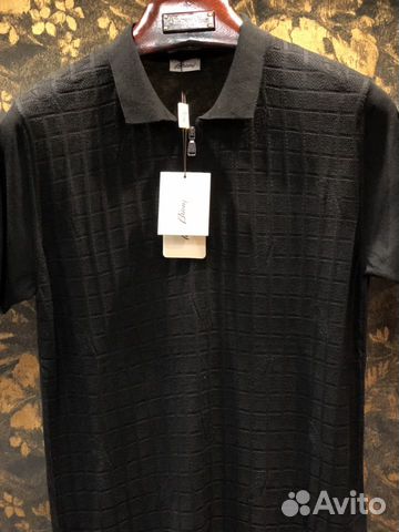 Brioni трикотажное поло чёрное Brioni трикотажное поло чёрное