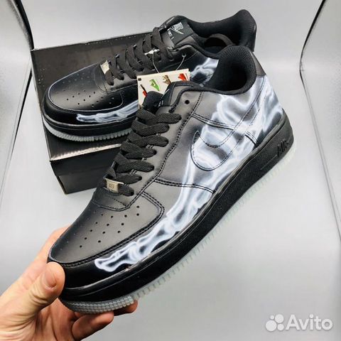Кроссовки Nike Air Force 1 черные низкие скелетон Кроссовки Nike Air Force 1 черные низкие скелетон