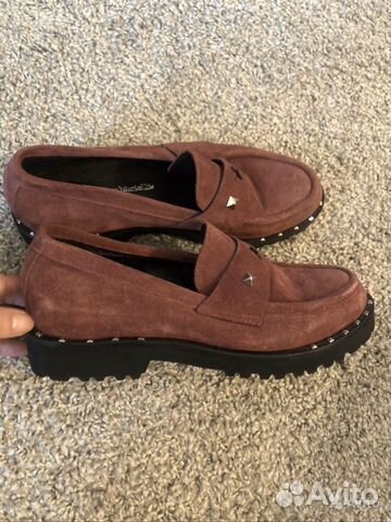 Лоферы замшевые