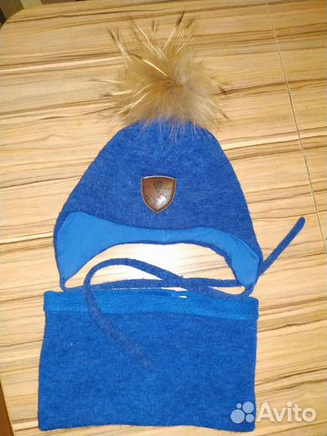 Комплект зимний Снуд+Шапка р.52-54 натуральный пом