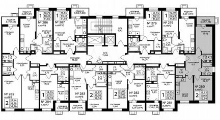 2-к квартира, 52.3 м², 13/17 эт.