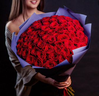 Розы, букеты цветов, 101 роза, 51роза
