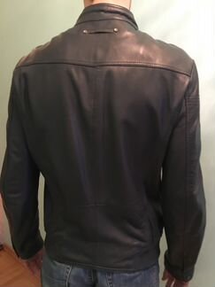 Кожаная куртка Spesh тёмно-синяя 50 размер